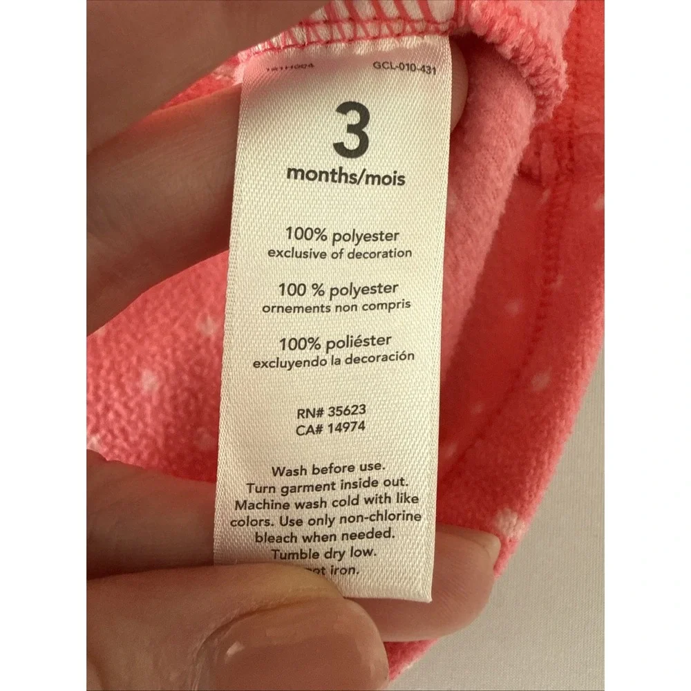 Carters Plush Pink Owl Sleeveless Dress 3 Months Soft Cottage‎ Whimsical Fairy